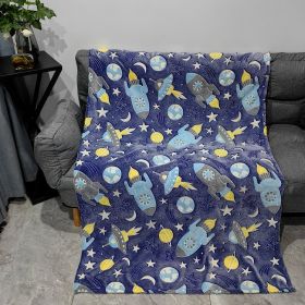 Astronaut Luminous Rocket Flannel Blanket (Option: 100x120cm)