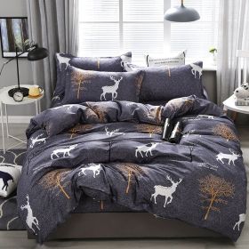 Bedding Four-piece Set Bed Sheet Quilt Cover (Option: Deer Back-220x240 4 Set)