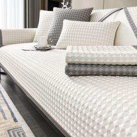 Cool Bean Sofa Cushion Seat Cushion For Summer Non-slip Sofa Cover (Option: White-70 × 180)